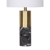 Table Lamps: Sarantino Metal and Marble Table Lamp in Black