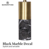 Table Lamps: Sarantino Metal and Marble Table Lamp in Black