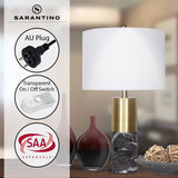 Table Lamps: Sarantino Metal and Marble Table Lamp in Black
