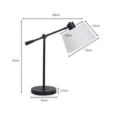 Table Lamps: Sarantino Adjustable Metal Table Lamp In Black