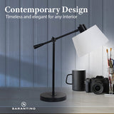 Table Lamps: Sarantino Adjustable Metal Table Lamp In Black