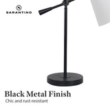 Table Lamps: Sarantino Adjustable Metal Table Lamp In Black