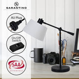 Table Lamps: Sarantino Adjustable Metal Table Lamp In Black