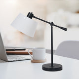 Table Lamps: Sarantino Adjustable Metal Table Lamp In Black
