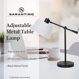 Table Lamps: Sarantino Adjustable Metal Table Lamp In Black