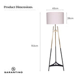 Shower Heads & Screens: Sarantino Metal Tripod Electric Floor Lamp Gradient Finish