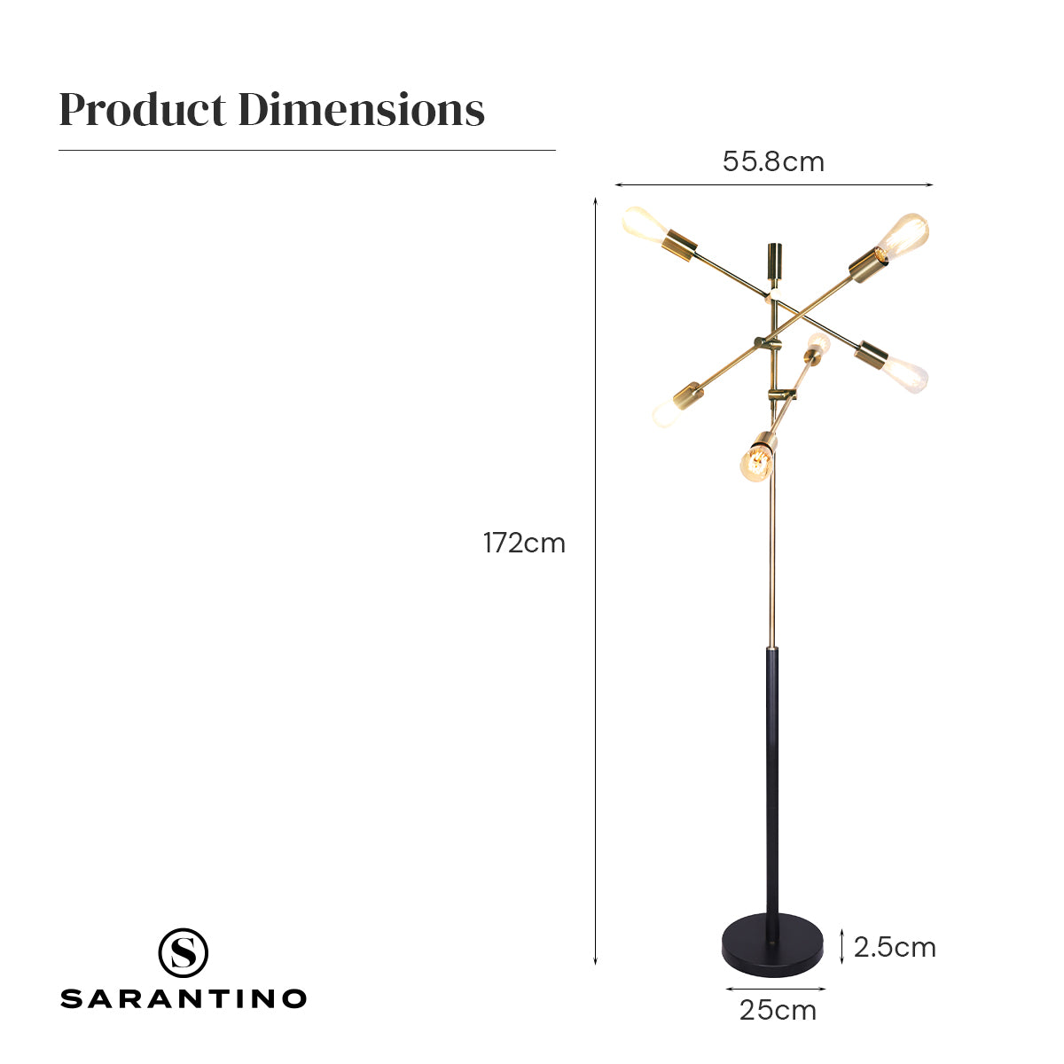 Night Lights & Ambient Lighting: Sarantino 6-Light Metal Sputnik Floor Lamp