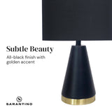 Table Lamps: Sarantino Metal Table Lamp in Black and Gold