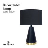 Table Lamps: Sarantino Metal Table Lamp in Black and Gold