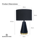 Table Lamps: Sarantino Metal Table Lamp in Black and Gold