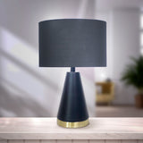 Table Lamps: Sarantino Metal Table Lamp in Black and Gold