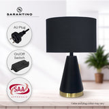 Table Lamps: Sarantino Metal Table Lamp in Black and Gold