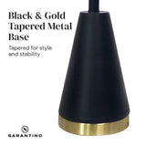 Table Lamps: Sarantino Metal Table Lamp in Black and Gold