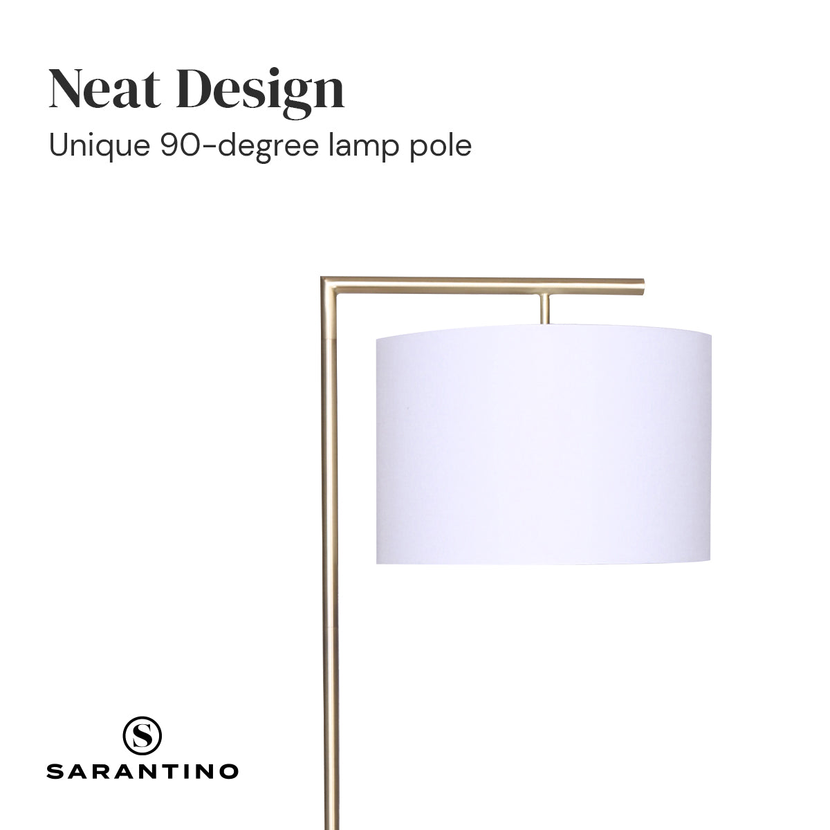 Night Lights & Ambient Lighting: Sarantino 90-Degree Modern Arc Floor Lamp
