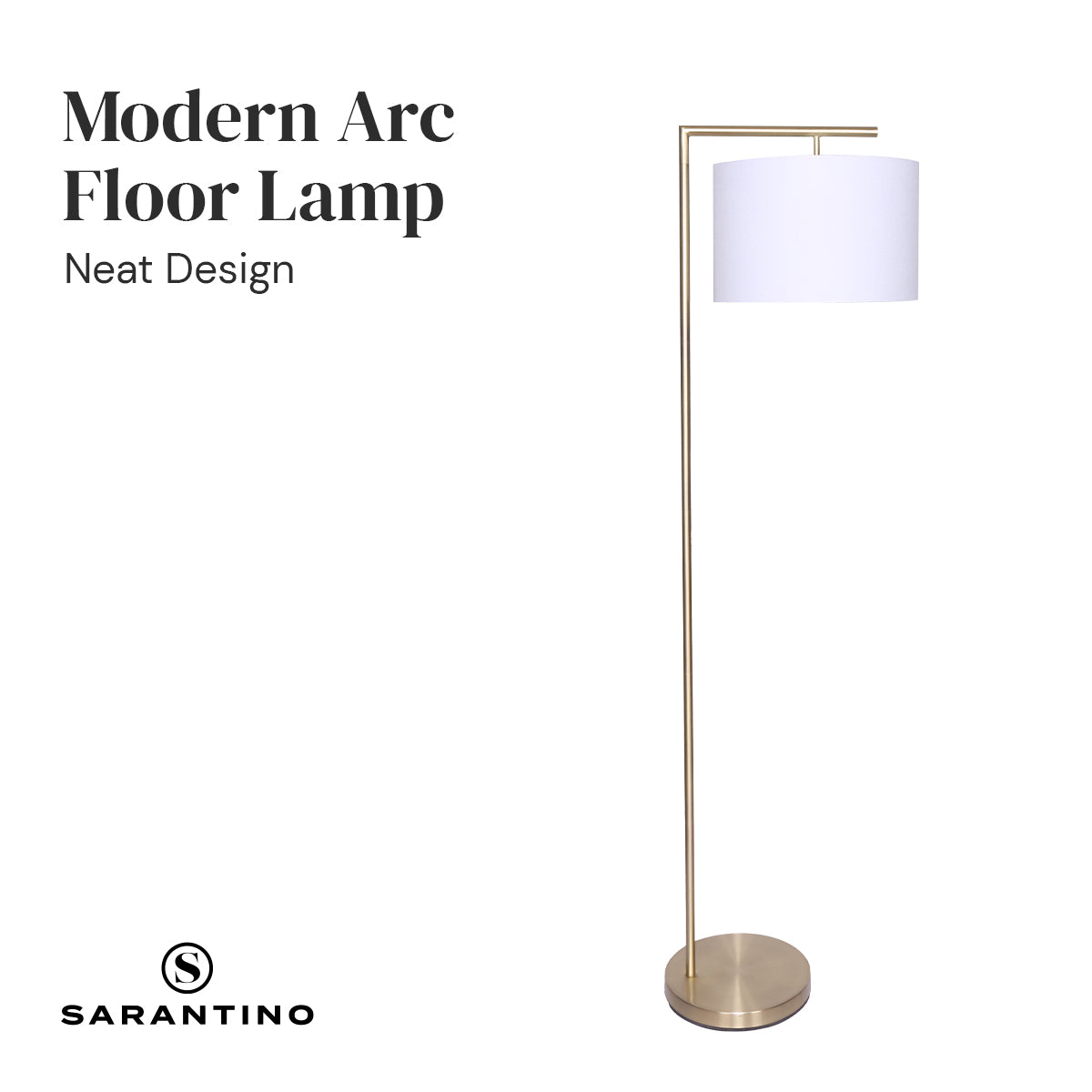 Night Lights & Ambient Lighting: Sarantino 90-Degree Modern Arc Floor Lamp