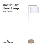 Night Lights & Ambient Lighting: Sarantino 90-Degree Modern Arc Floor Lamp