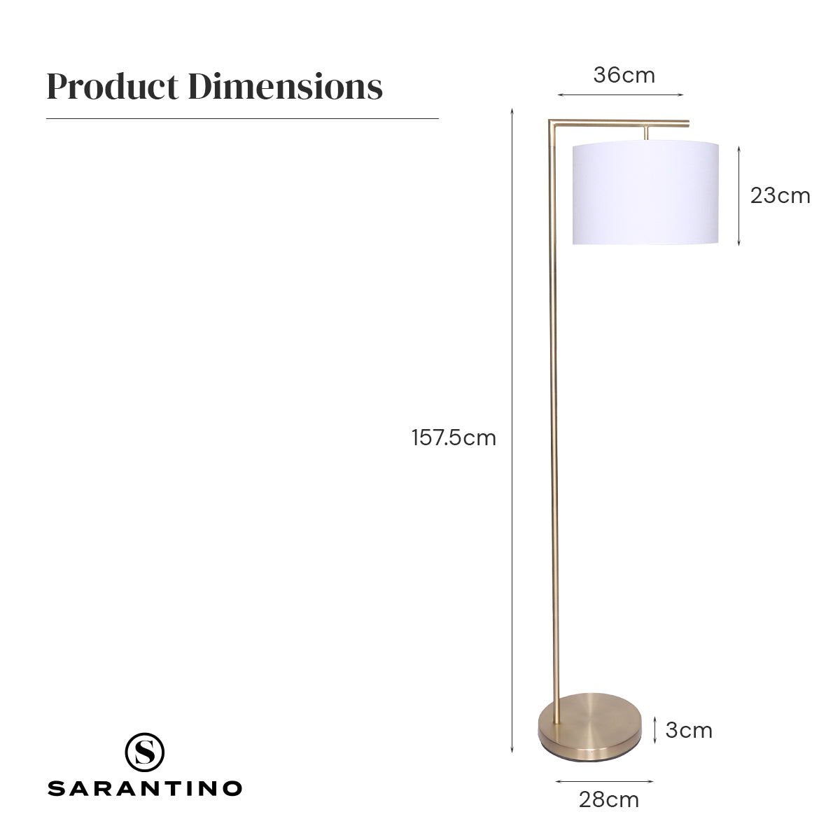 Night Lights & Ambient Lighting: Sarantino 90-Degree Modern Arc Floor Lamp