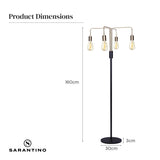 Night Lights & Ambient Lighting: Sarantino Modern Exposed Bulb 4-Arm Industrial Light Floor Lamp