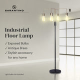 Night Lights & Ambient Lighting: Sarantino Modern Exposed Bulb 4-Arm Industrial Light Floor Lamp