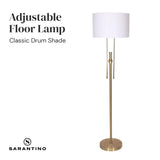 Shower Heads & Screens: Sarantino Brushed Gold Height-Adjustable Metal Floor Lamp