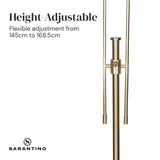 Shower Heads & Screens: Sarantino Brushed Gold Height-Adjustable Metal Floor Lamp
