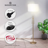 Shower Heads & Screens: Sarantino Brushed Gold Height-Adjustable Metal Floor Lamp