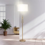 Shower Heads & Screens: Sarantino Brushed Gold Height-Adjustable Metal Floor Lamp