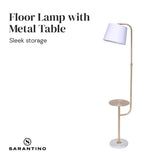 Coffee Tables: Sarantino Marble & Metal End Table Top Floor Lamp