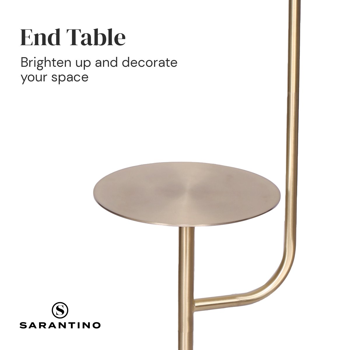 Coffee Tables: Sarantino Marble & Metal End Table Top Floor Lamp