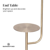 Coffee Tables: Sarantino Marble & Metal End Table Top Floor Lamp