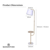 Coffee Tables: Sarantino Marble & Metal End Table Top Floor Lamp