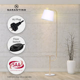 Coffee Tables: Sarantino Marble & Metal End Table Top Floor Lamp