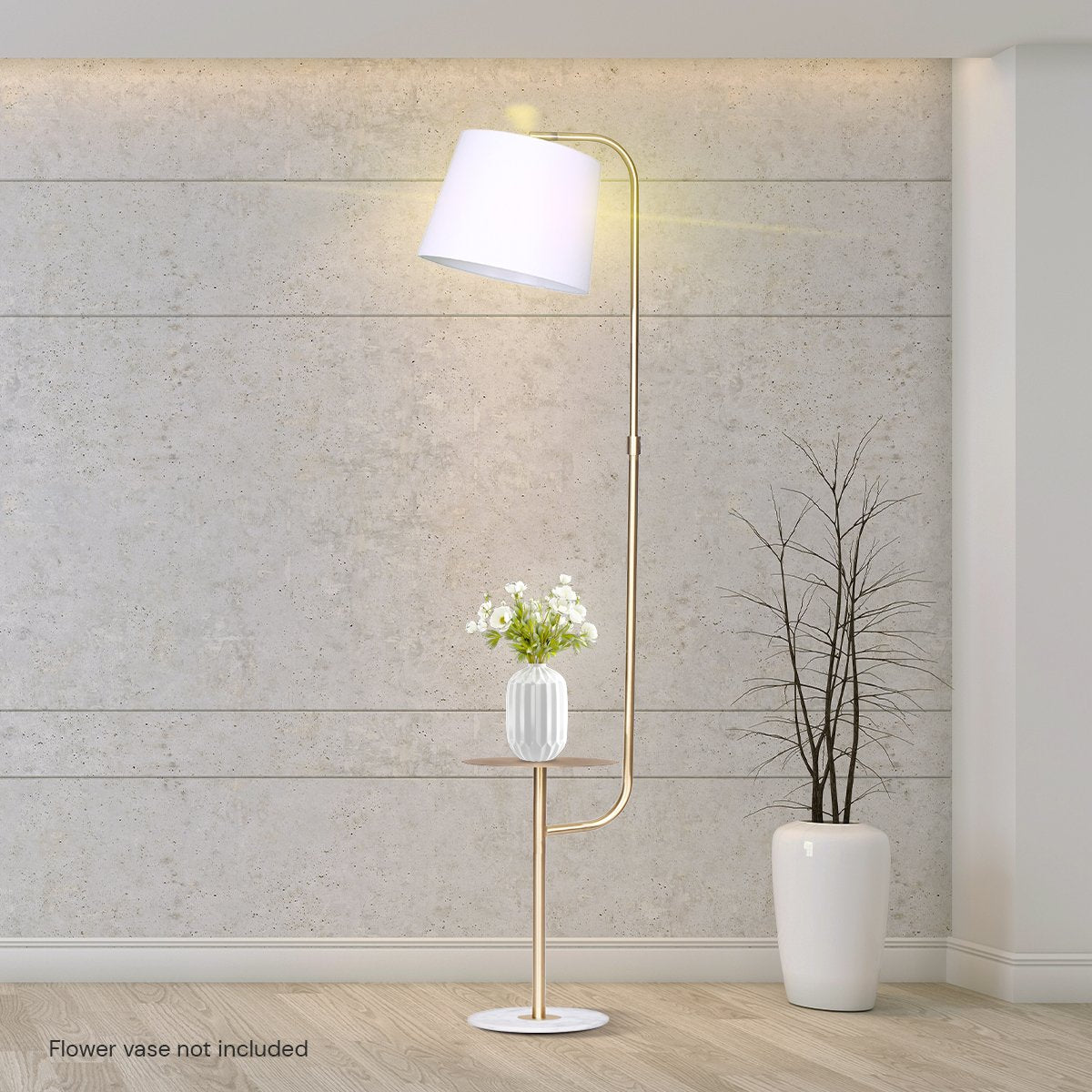 Coffee Tables: Sarantino Marble & Metal End Table Top Floor Lamp