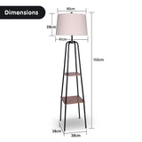 Night Lights & Ambient Lighting: Sarantino Metal Etagere Floor Lamp Shade Metal Shelf in Wood Finish