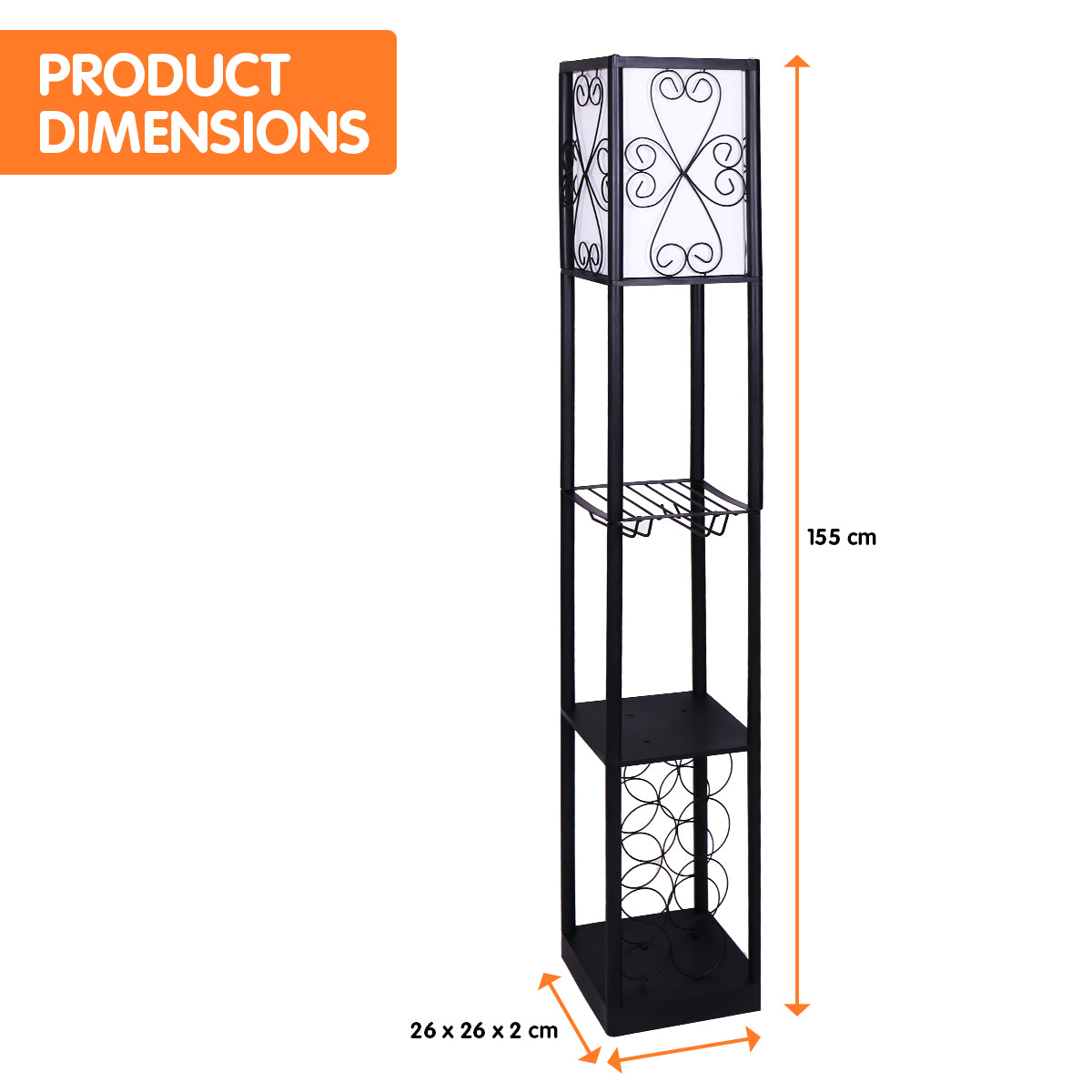 Candles & Diffusers: Sarantino Metal Etagere Floor Lamp with Wine Holder Shelf