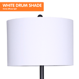 Umbrellas & Sunshades: Sarantino Metal Floor Lamp Shade with Black Post in Round Wood Shelves