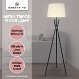 Shower Heads & Screens: Sarantino Tripod Floor Lamp in Metal and Antique Brass