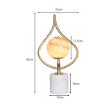 Table Lamps: Sarantino Sculptural Orange Glass Table Lamp With White Marble Base