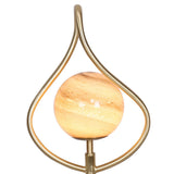 Table Lamps: Sarantino Sculptural Orange Glass Table Lamp With White Marble Base