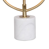 Table Lamps: Sarantino Sculptural Orange Glass Table Lamp With White Marble Base