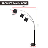 Night Lights & Ambient Lighting: Sarantino 3-Light Arc Floor Lamp Adjustable Black 3 Shades