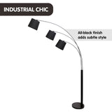 Night Lights & Ambient Lighting: Sarantino 3-Light Arc Floor Lamp Adjustable Black 3 Shades