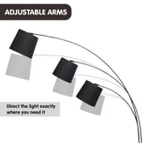 Night Lights & Ambient Lighting: Sarantino 3-Light Arc Floor Lamp Adjustable Black 3 Shades