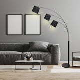 Night Lights & Ambient Lighting: Sarantino 3-Light Arc Floor Lamp Adjustable Black 3 Shades
