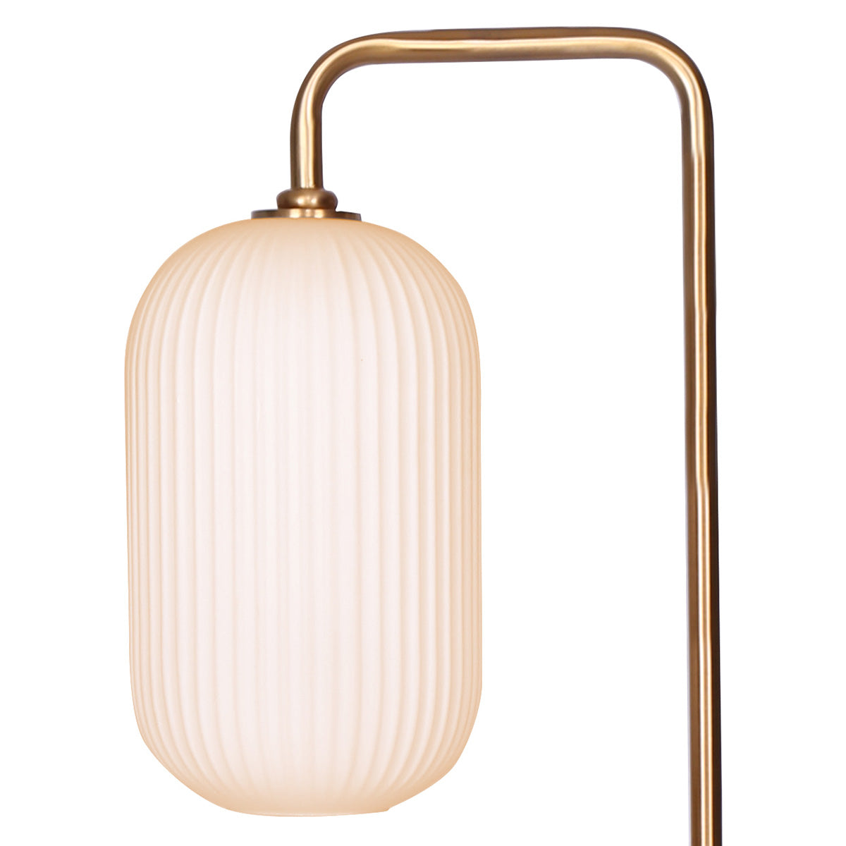 Table Lamps: Sarantino Metal Floor Lamp With Opal Glass Shade