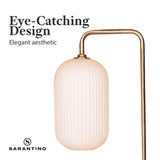 Table Lamps: Sarantino Metal Floor Lamp With Opal Glass Shade