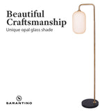 Table Lamps: Sarantino Metal Floor Lamp With Opal Glass Shade