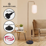 Table Lamps: Sarantino Metal Floor Lamp With Opal Glass Shade
