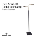 Night Lights & Ambient Lighting: Sarantino LED Metal Floor Lamp with 2 Lights in Brushed Gold and Black Finish
