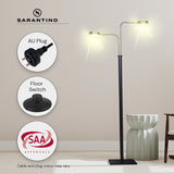 Night Lights & Ambient Lighting: Sarantino LED Metal Floor Lamp with 2 Lights in Brushed Gold and Black Finish